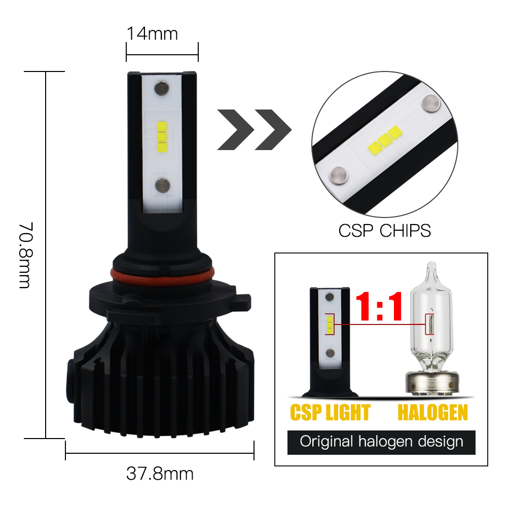 Custom D1S H11 Hb3 Car Led Lamps Bulb Headlights For Cars