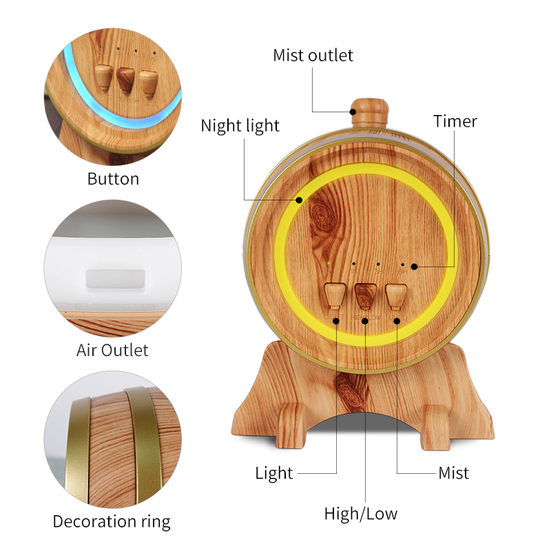 New Design Bluetooth Speaker 350ml Aroma Diffuser,Music Player  Cool Mist Humidifier Diffuser with Auto Shut off  No Water