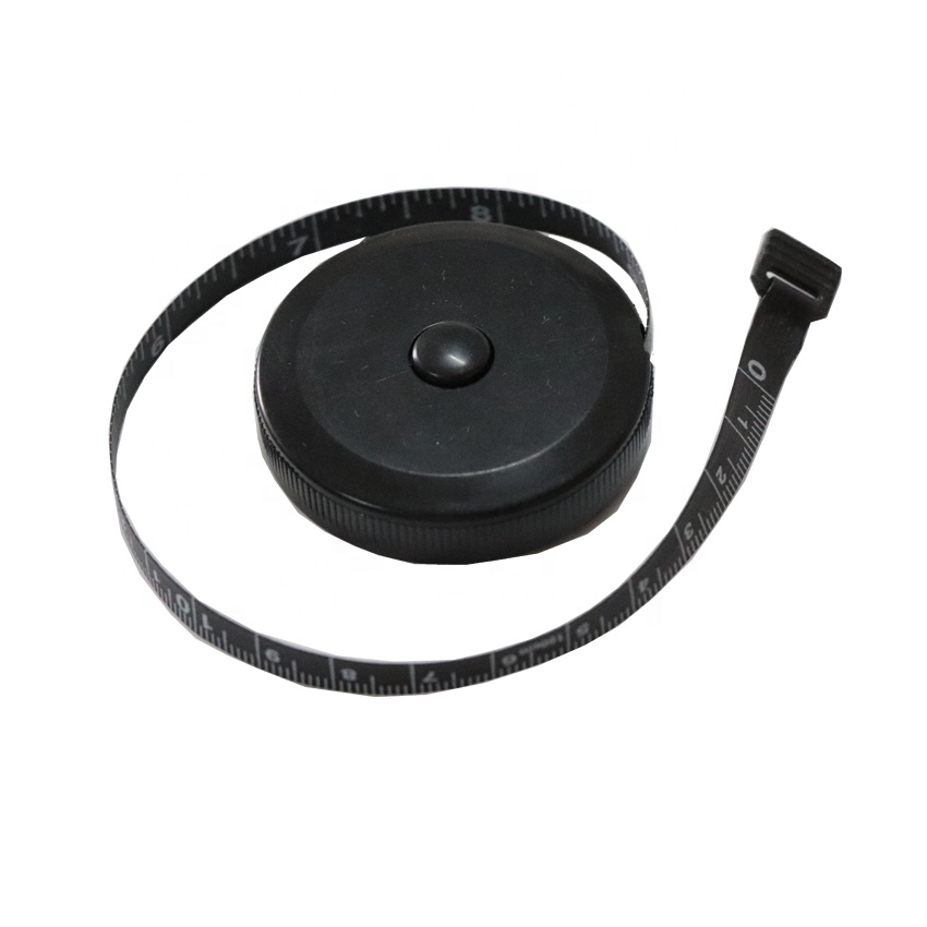 0-150mm black round mini tape measure soft tape measure with LOGO OEM