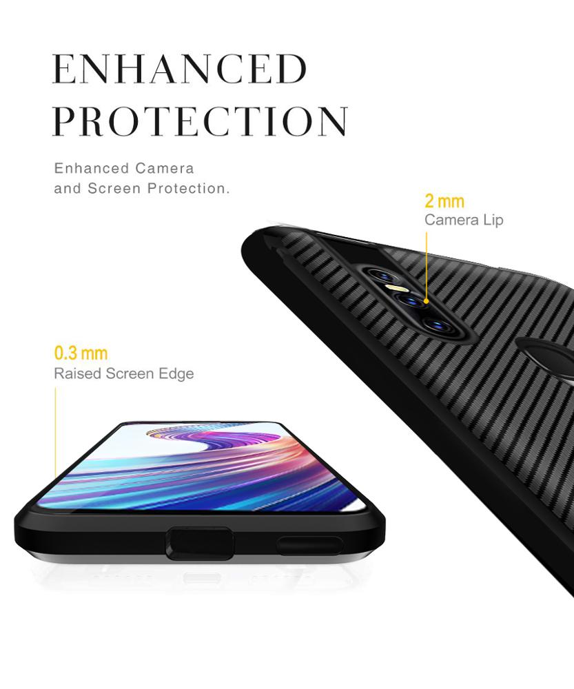 Carbon Fiber Silicon Back Cover For Vivo V15 Phone Case