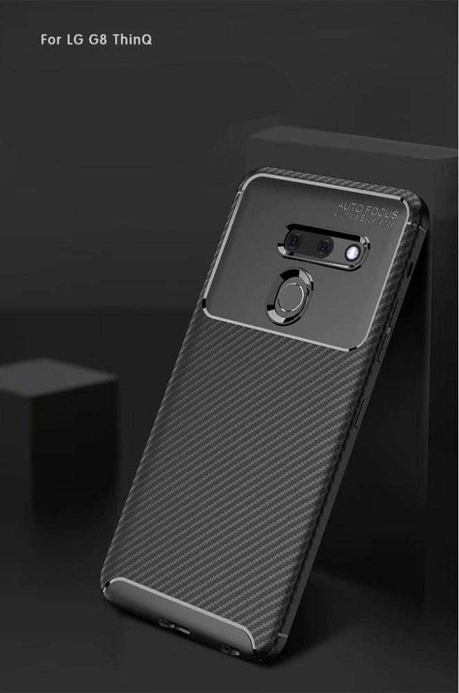 Carbon Fiber 360 Protective phone case For LG G8 ThinQ TPU Silicone back cover case