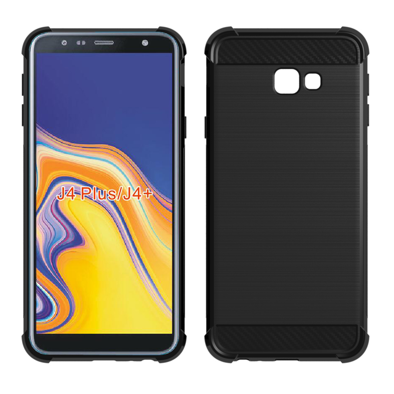 Carbon Fiber Soft Tpu case For Samsung galaxy J4 Plus