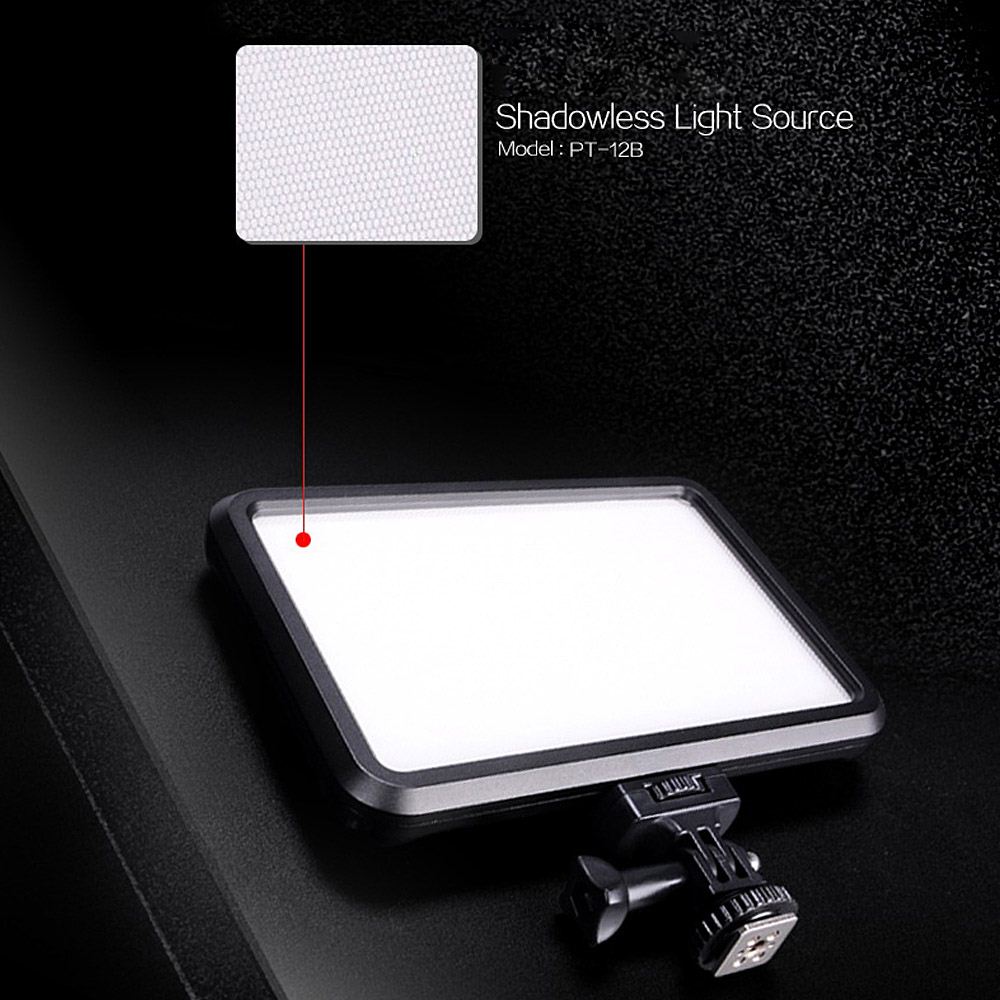 PT-12B LED Photography Video Fill-in Light Panel 3200-5600K Color Temperature for Canon Nikon Pentax Olympus DSLR Cameras