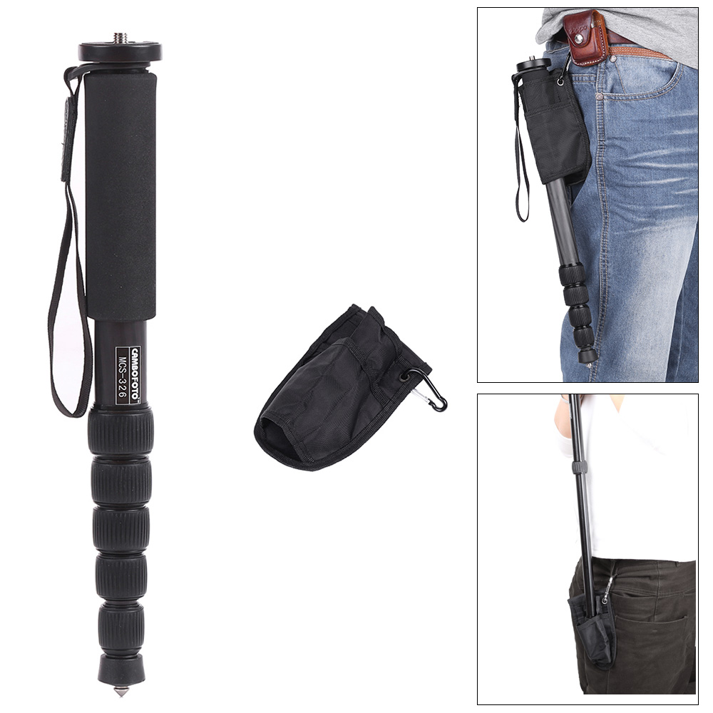 MCS-326 6-section Lightweight Extendable Carbon Fiber Unipod Monopod Alpenstock Max. Load 8kg / 17.6Lbs for Camera Camcorders DV