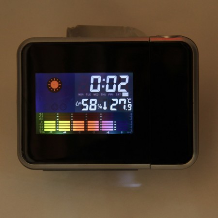 Digital Projection Snooze Alarm Clock Humidity Temperature Color Display LED Backlight