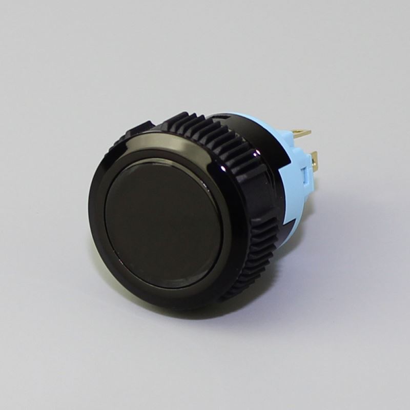 22mm Flat Button Ring Illuminated SPDT Momentary IP67 Black Color Plastic Push Button Switch