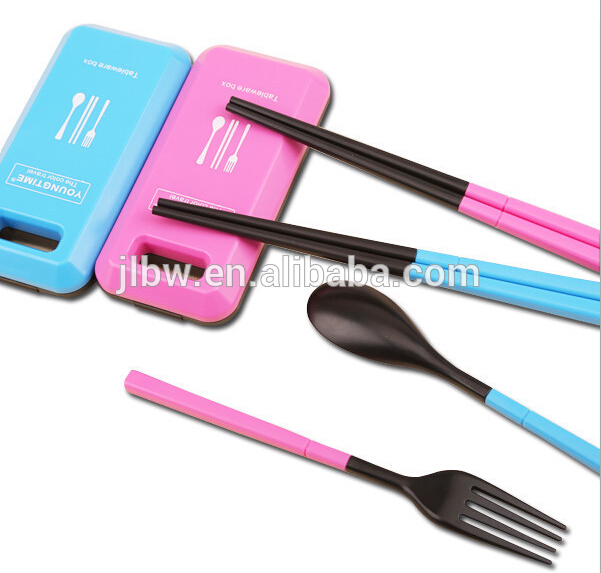 Traveller Folding Spoon Fork Cutlery Set with box,plastic dinnerware,portable tableware