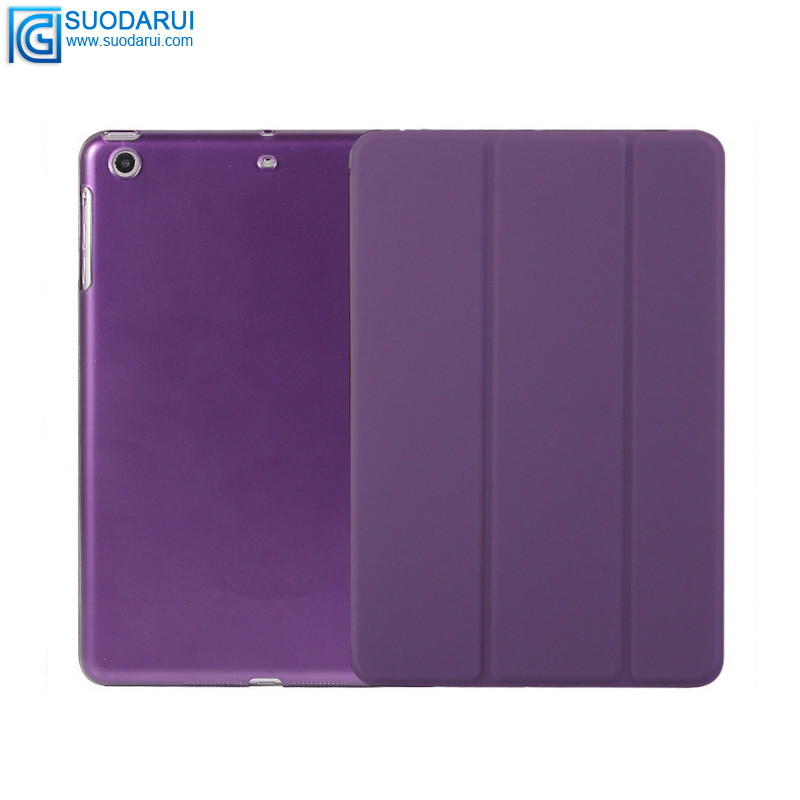 Navy blue Smart sleep case for apple ipad Pro 12.9 flip stand leather case with Back cover