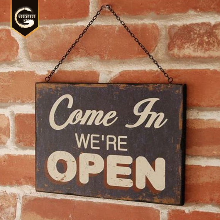Metal panel plaque changeable open closed sign wall mounted signagefor shop