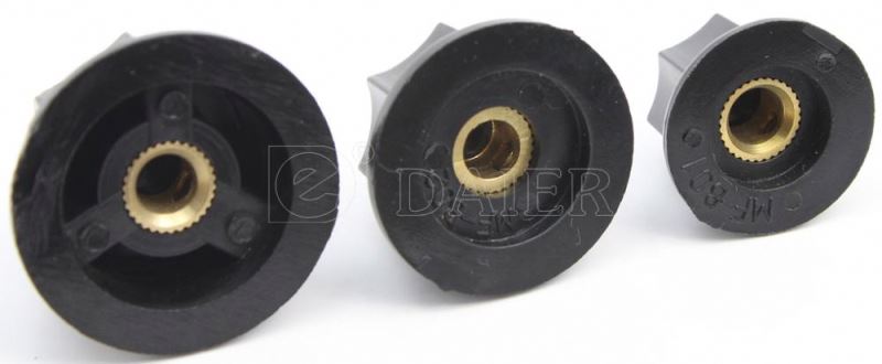 Black Turning Control Guitar Fluted Bakelite Knobs For Potentiometer