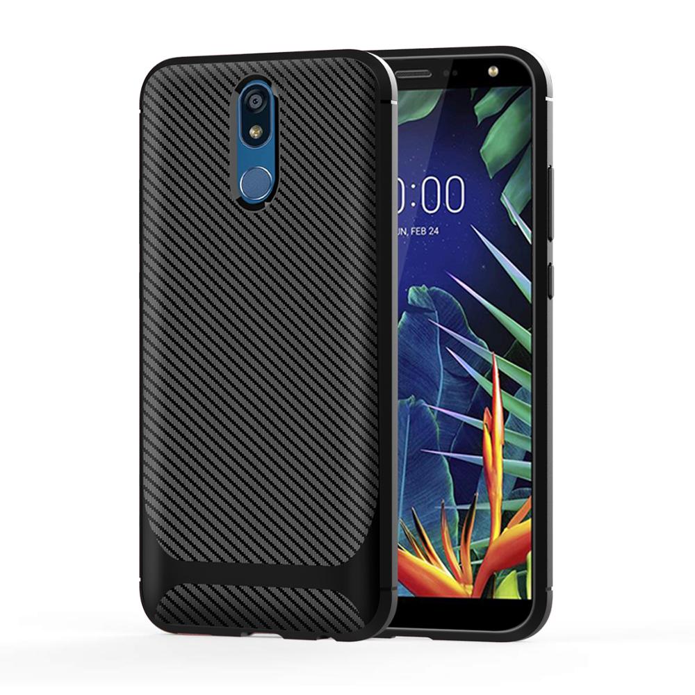 2019 New arrival Silicone carbon fiber phone case for LG K40 back cover