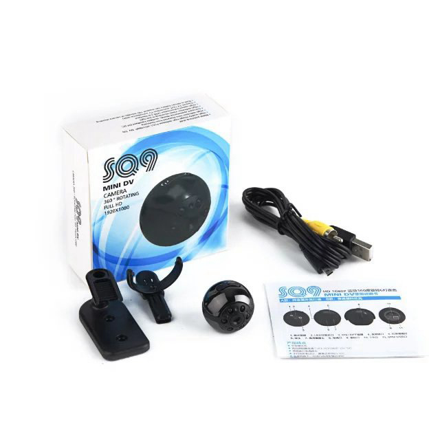 SQ9 HD Mini DV Camera 1080P Digital Camcorder 360 Degree Rotation Video Recorder Night Motion Detection