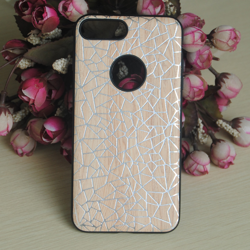Newest Wood grain with pattern Leather +TPU Cover mobile phone Case for Apple iPhone 7 / 7plus used with ring buckle