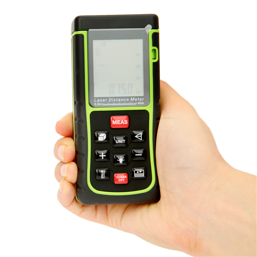 40m/131ft Diastimeter Digital Laser Distance Meter Laser Rangefinder Range Finder Measure Distance Area Volume With Bubble Level