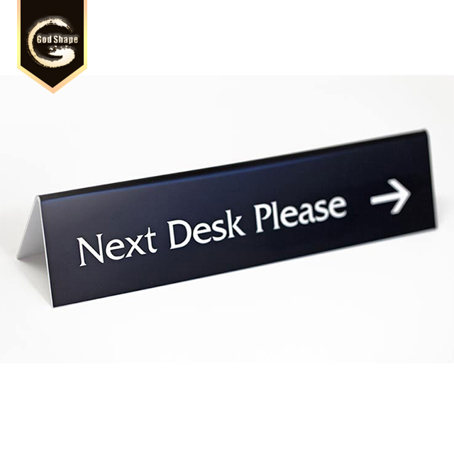 Acrylic Desk Name Plate Interior Non-Illuminated Engraving Sign Free Stand Name Display