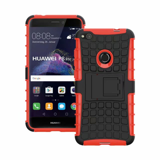 bracket 2in1 tire pattern cover phone case for Huawei P8 Lite 2017