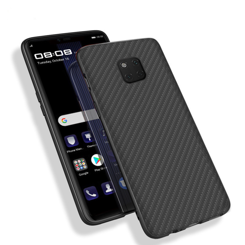 Matte Finish Carbon Fiber Textured Light Thin Shock Absorbing Bumper Skin hard case For Huawei Mate 20 RS