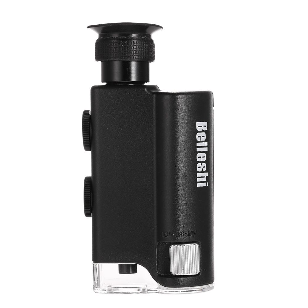60-100X Magnifier for Jewelry Gem Portable Loupe Adjustable Microscope magnifying glass with LED UV Light Multi-Magnifying Tool