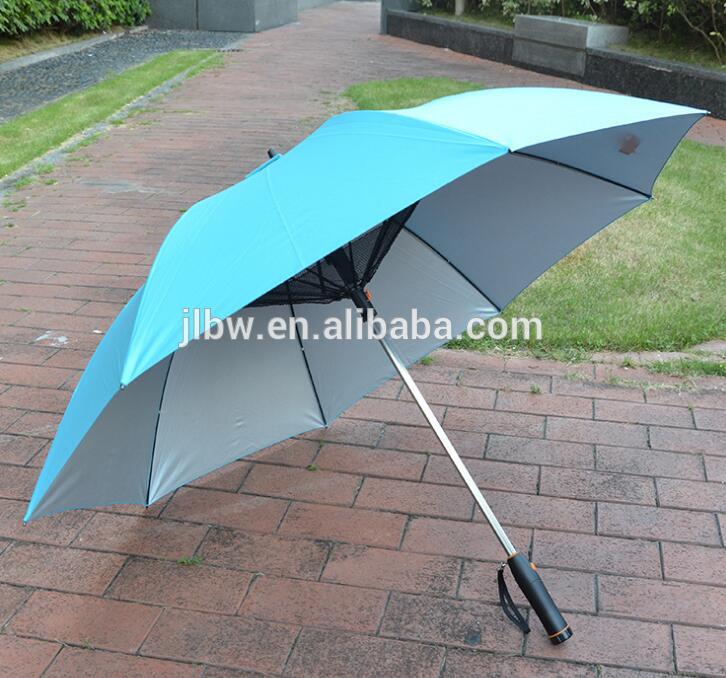 Polyester Powerbank Charger Umbrella with Fan and Water USB Port Solar Panel Charger Umbrella