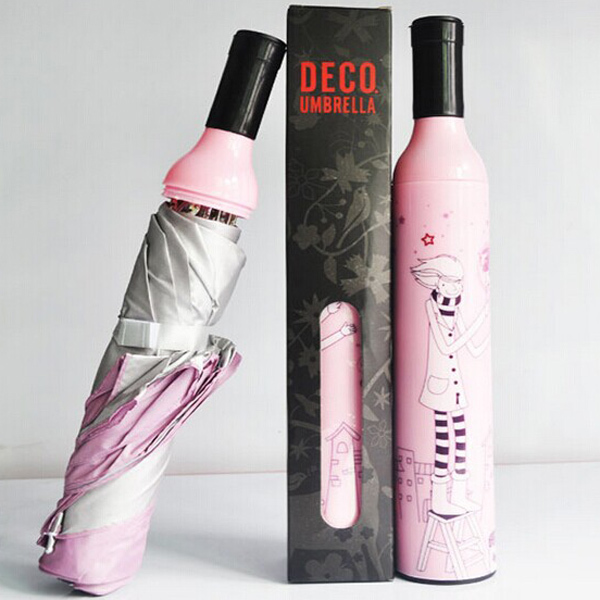 advertising wine bottle rain umbrella with 8k fashion custom logo