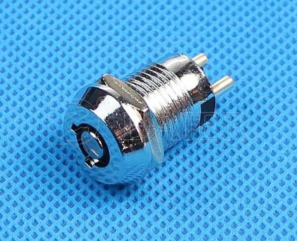 Keylock 12mm SPST ON-OFF 2Pin Terminal Electronic Micro Switch Lock