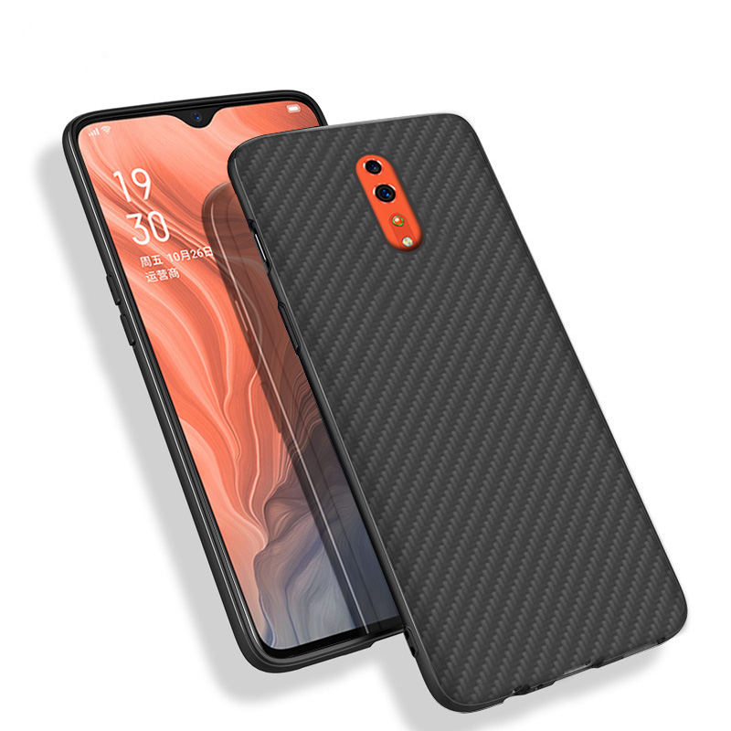 Matte Finish Carbon Fiber Textured Light Thin Shock Absorbing Bumper Skin hard case for OPPO Reno Z