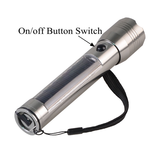 Power Mini Metal Solar Flashlight Light Rechargeable Led Solar Torch