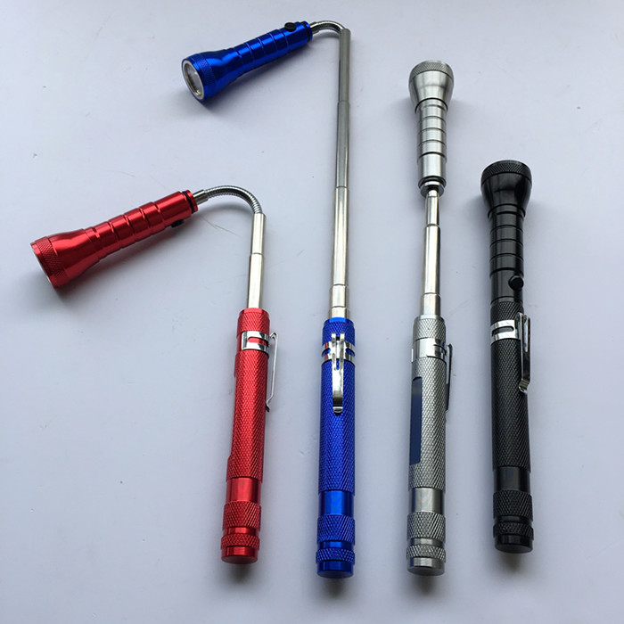 New Design Aluminum Alloy COB Work Led Light Flexible Telescopic Extendable Magnetic Focus Camping Flashlight