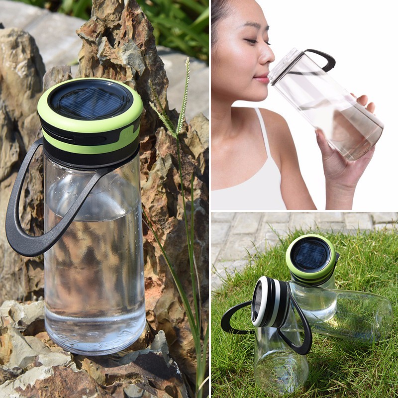 Custom Clean Tritan Water Bottle with Solar Panel