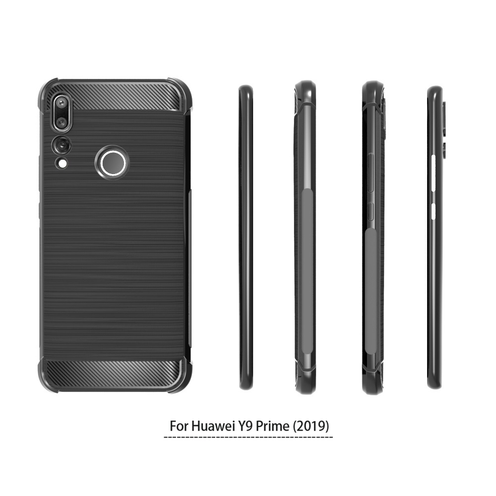 Carbon Fiber Soft Tpu case For Huawei Y9 Prime 2019