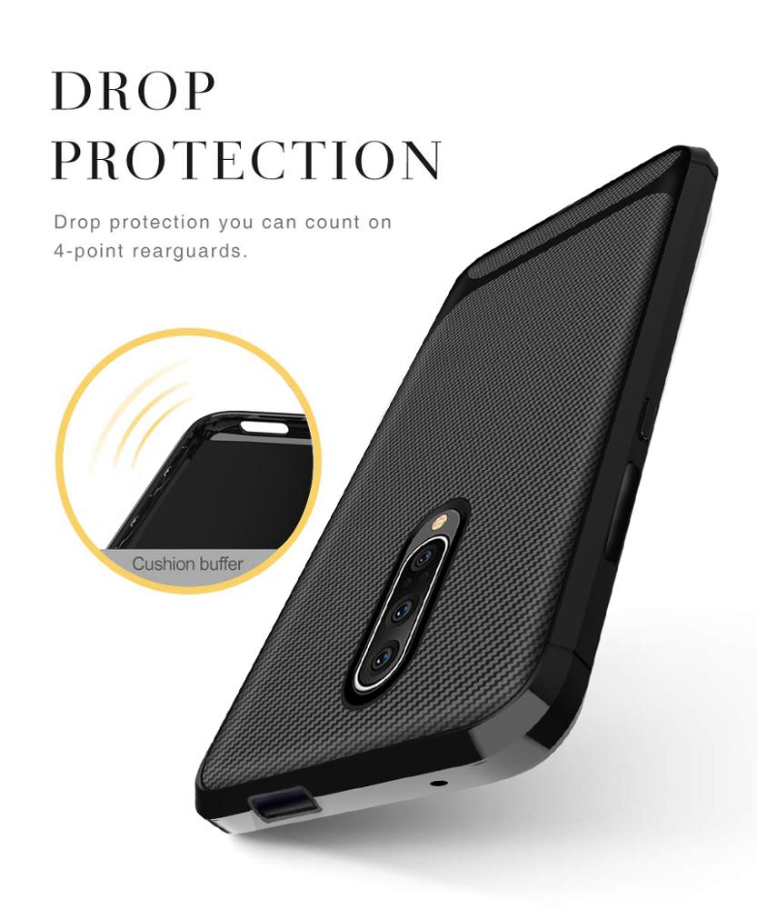 2019 New arrival Silicone carbon fiber phone case for Oneplus 7 back cover