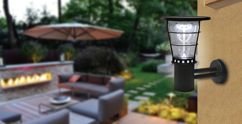 6000mah battery led solar power energy wall light solar fence post cap light solar garden mushroom light IP65