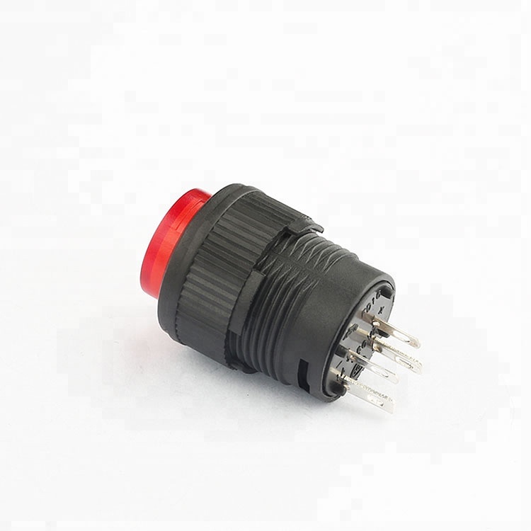 FD16 factory price self-locking illuminated 16mm plastic push button switch