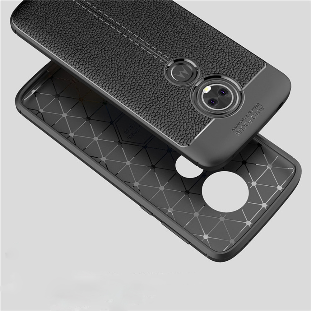 Hot Sell Litchi pattern Soft Tpu case for Motorola Moto E5 Plus Cover