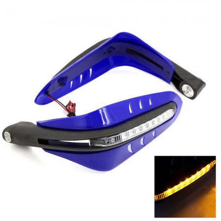 Pair Yellow LED Motorcycle Scooter Hand Guards for 12mm Handlebar