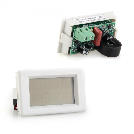 LCD Digital AC Volt Amp 2 in 1 Combo Panel Meter 5-50A