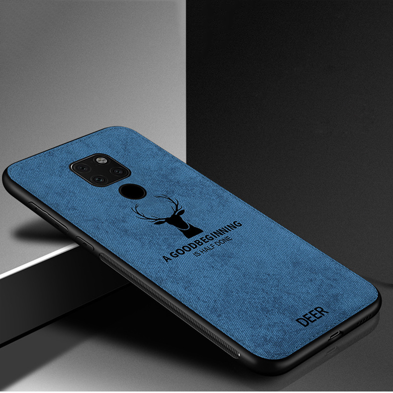 Protective Case Anti Slippery canvas and  Flexible Durable Shockproof elk deer PC Skin Case for Huawei Mate 20