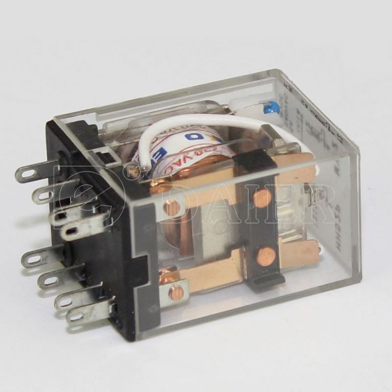 2Poles 5A 240VAC 28VDC Electrical Relay HH52P MY2 With Copper Pins Silver Contacts,6V~250V 8PIN Mini Control Relay With Red LED
