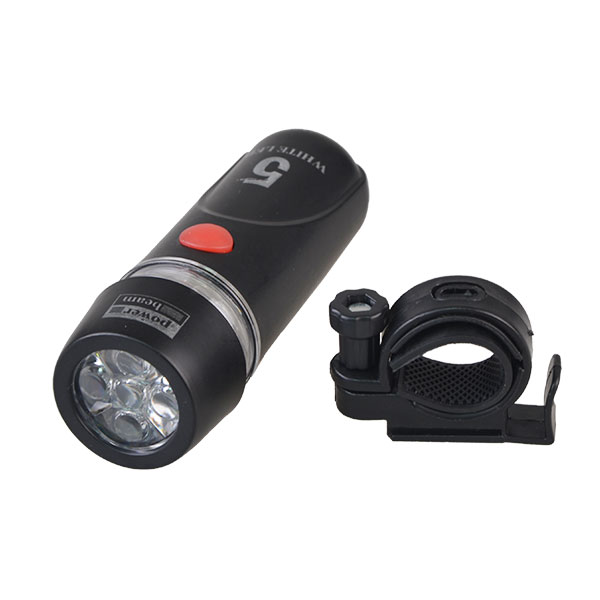 Waterproof 5 LED Lamp Bike Bicycle Front Head Light with Real Safety Light