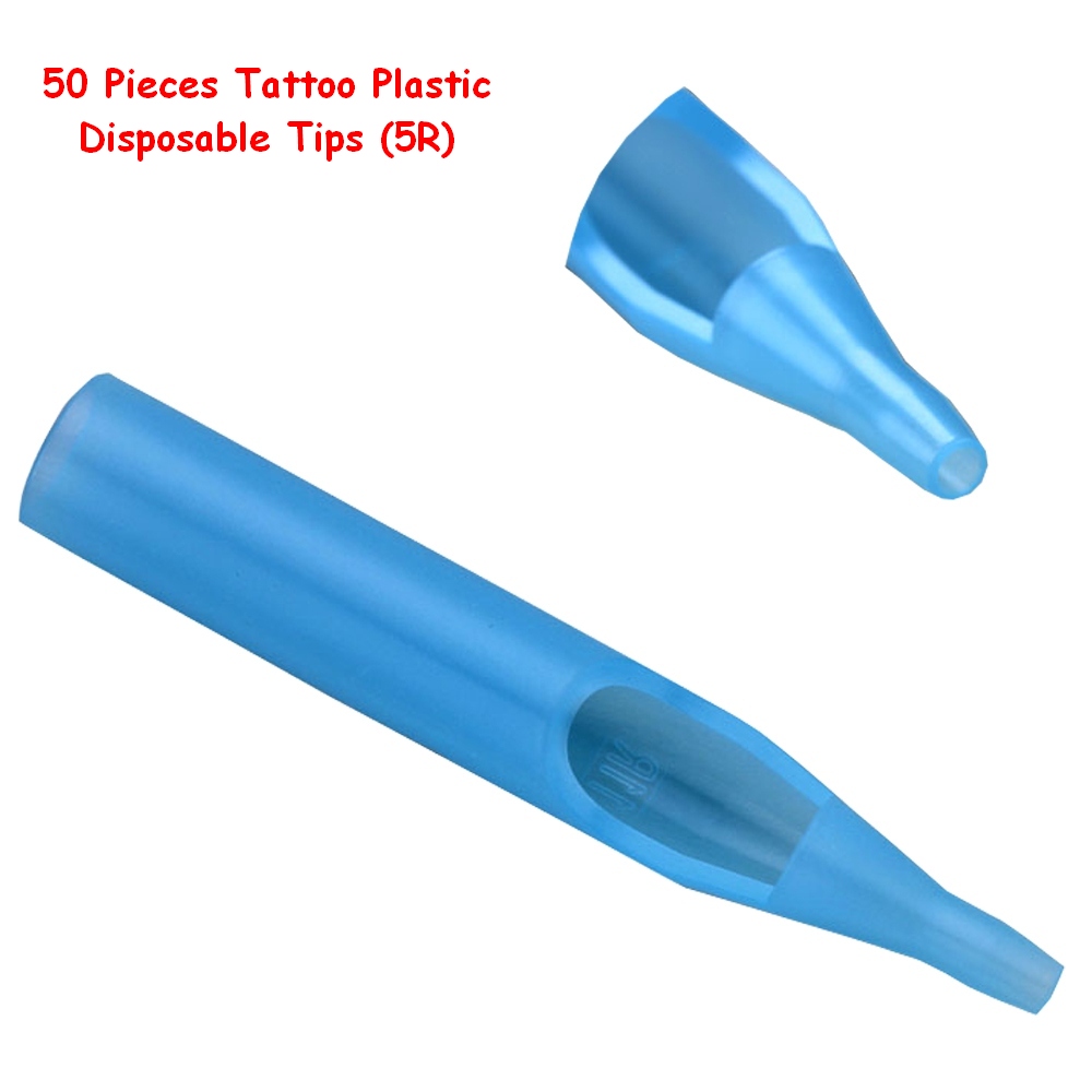 50pcs 5RT Blue Round Tip Tattoo Disposable Nozzle Tip Tattoo supply for the needles with tattoo machine 50 pcs/lot