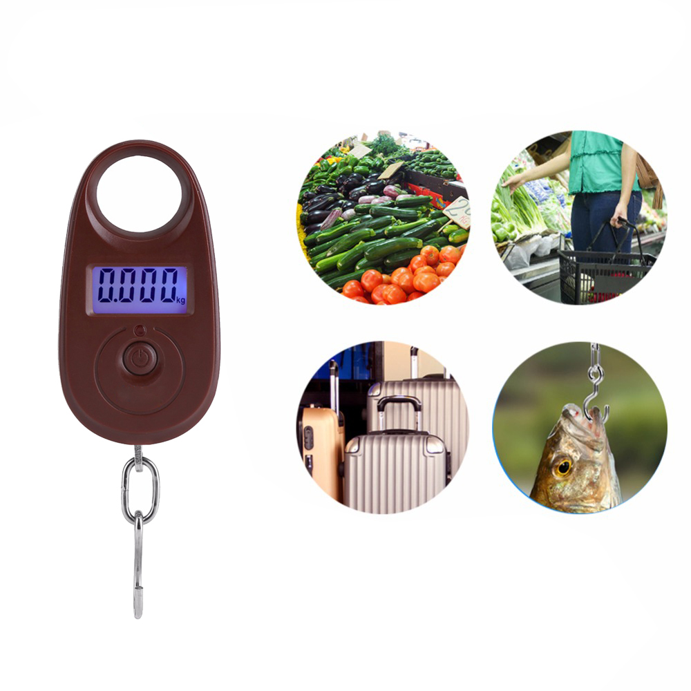 In Stock 25kg*5g Mini Digital Scale Electronic Hanging Luggage Scale Accurate Fishing Pocket Weighing Scale LCD Display