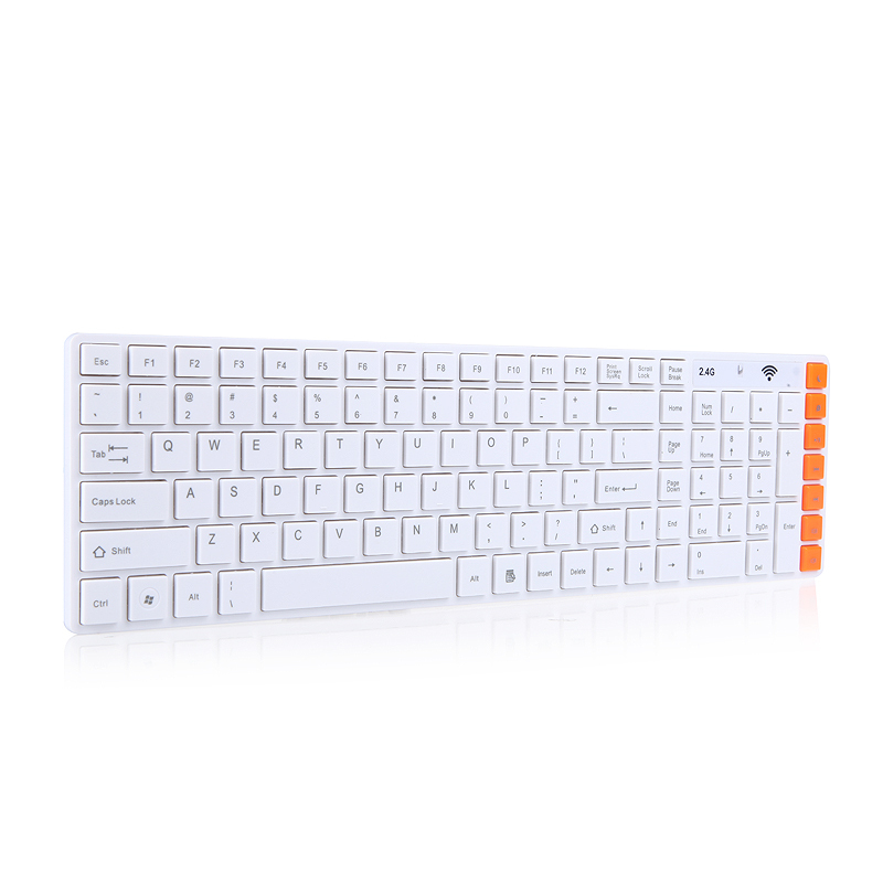 2.4G Wireless Multimedia Optical Wireless Keyboard Mouse Combo Kit for PC Laptop White