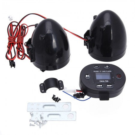 Motorcycle USB Audio FM TF MP3 Stereo Speaker Amplifier Sound System Skull