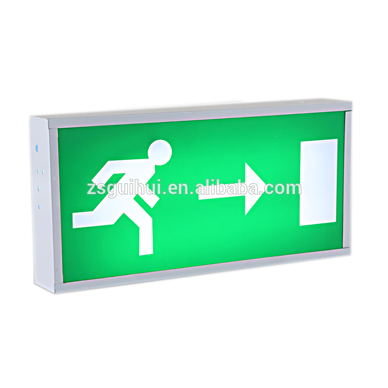 High quality 3 years warranty 3-12w 1-5h customized hanging or surface mounted led indoor exit sign box for HK Macau Europe