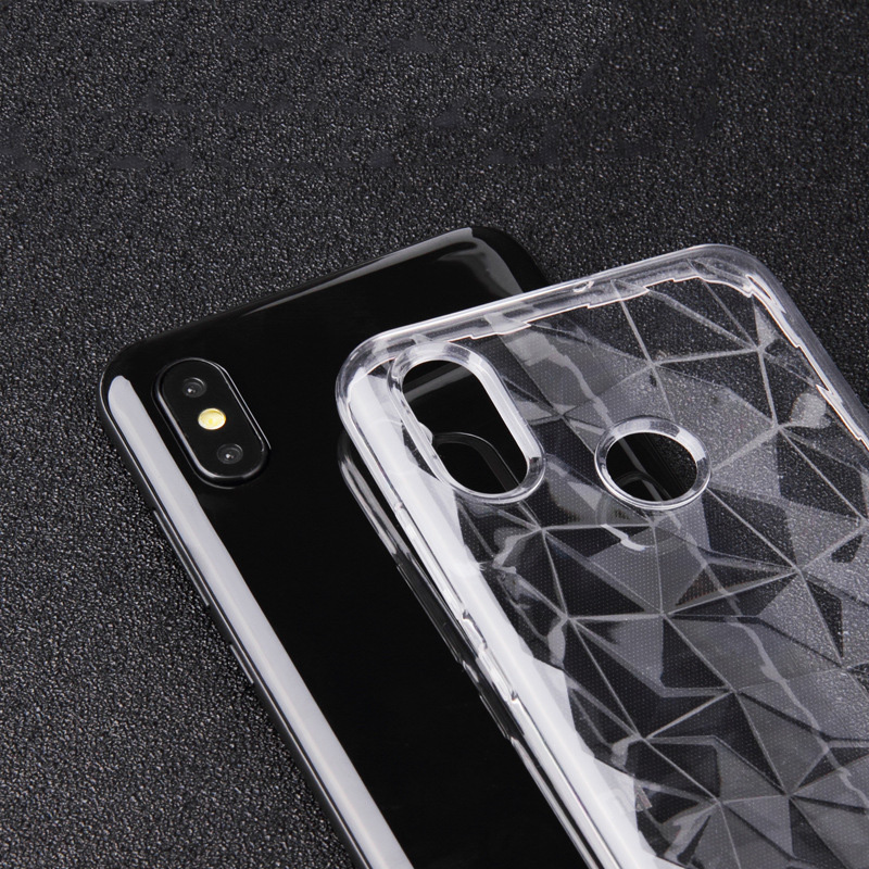 shockproof diamond pattern wholesale transparent tpu phone case for Xiaomi mi 8 case