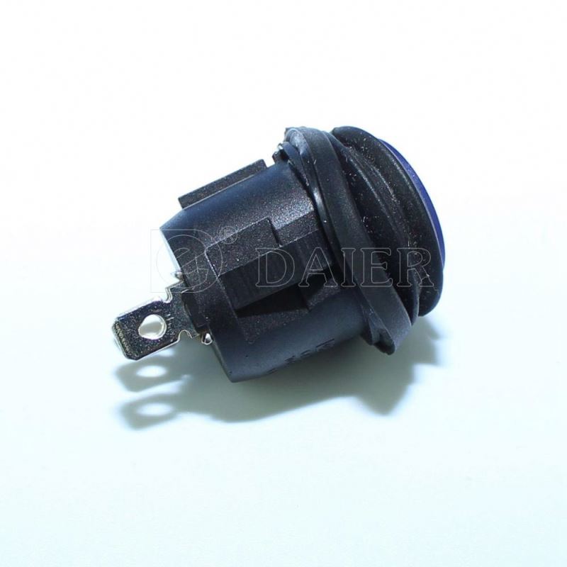 Round ON OFF IP65 Waterproof Rocker Switch With 12V LED