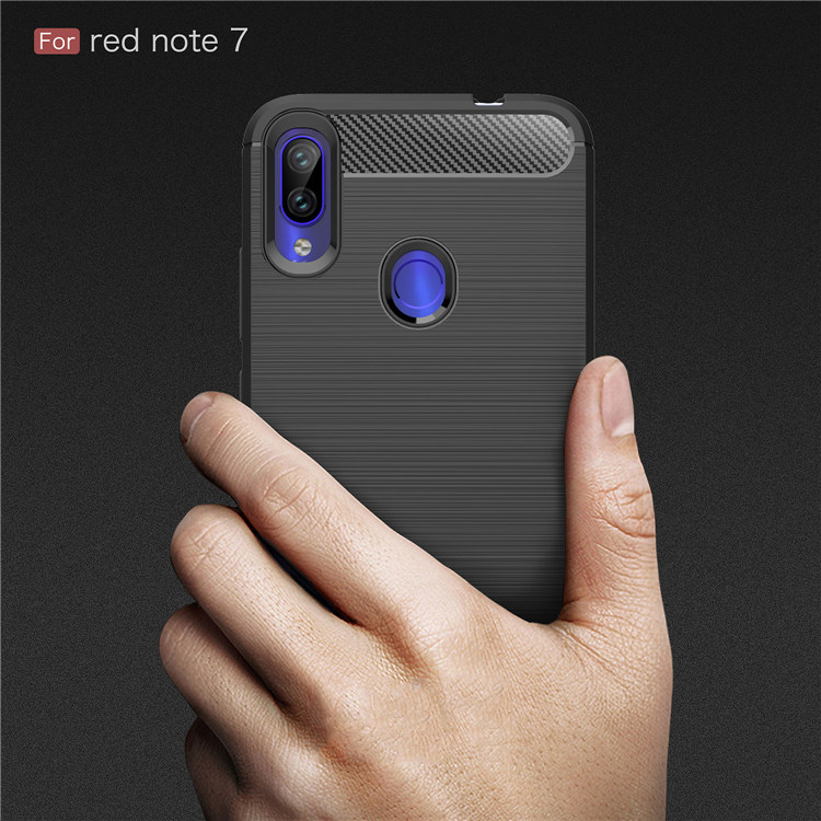 New Arrival Shockproof Carbon Fiber Case Cover for Redmi Note 7 TPU+PC case