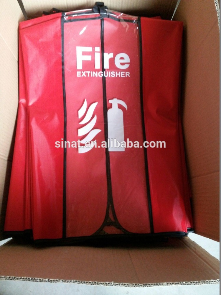 Red plastic cover Keep extinguishers clean and dry