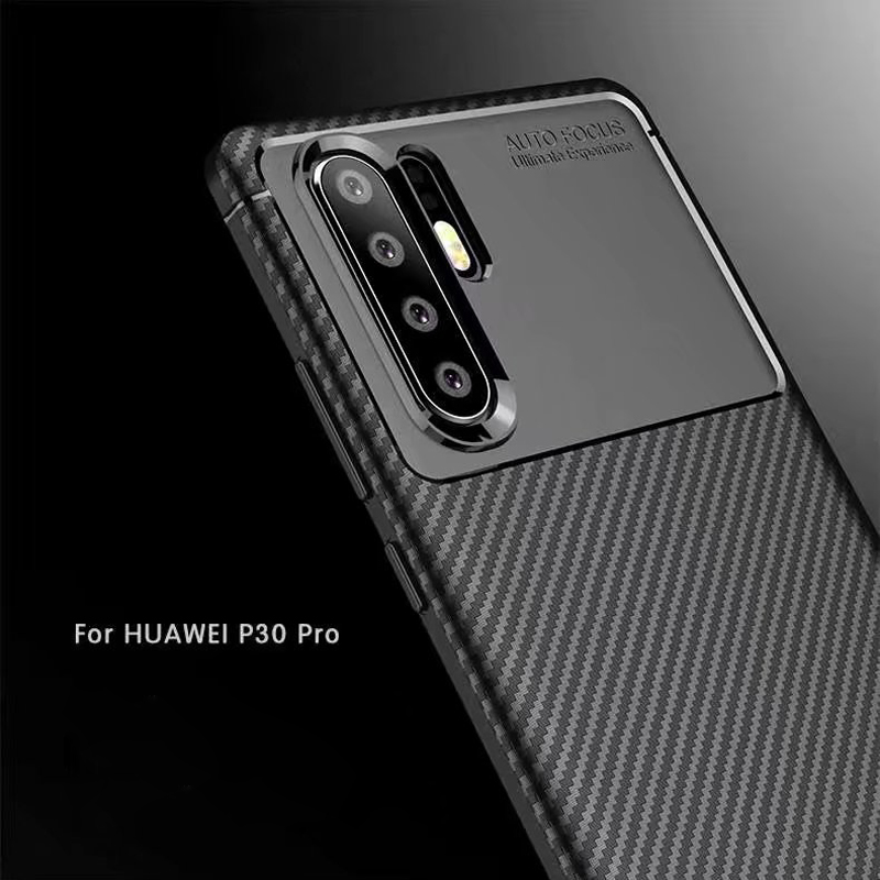 New Premium Shock Protection Carbon Fiber Skin TPU Silicone Case For Huawei P30 Pro