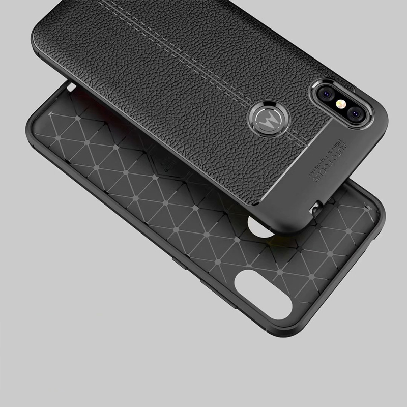 New Design Carbon Fiber Lichee Pattern For Motorola moto P30 Note Soft TPU Case
